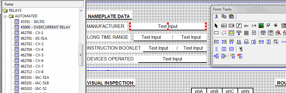 Integrated Forms Editor